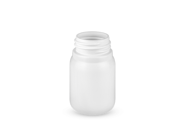 Frasco 60ml em PEAD ou COEX, boca 35mm na cor Branco